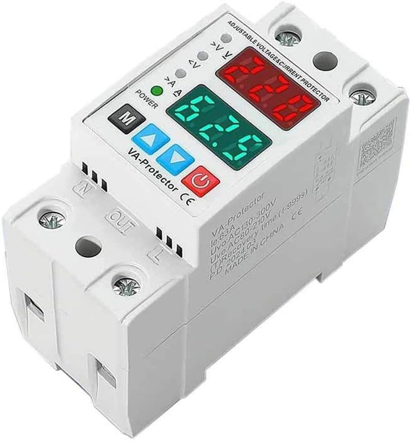 Intelligent Adjustable Over Under Voltage Current Protector 40A Double LCD Display