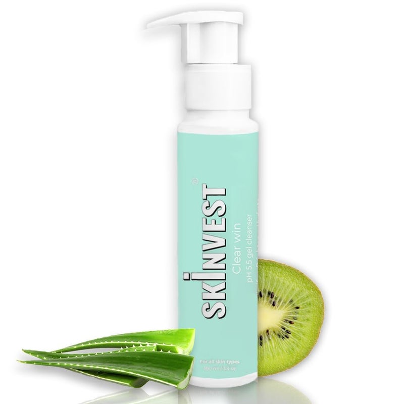 Skinvest Clear Win Face Cleanser for Pimple Acne 100ml With Aloe Vera Salicylic Acid 1 Helps in Brightening Hydrating Skin Helps Reducing Dark Spots Blackheads For All Skin Men Women - Image 1
