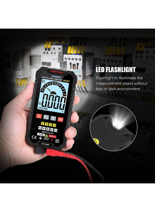 HABOTEST - HT125A Smart Digital Multimeter 4000 Counts True RMS Auto Ranging Voltage Meter - Image 1