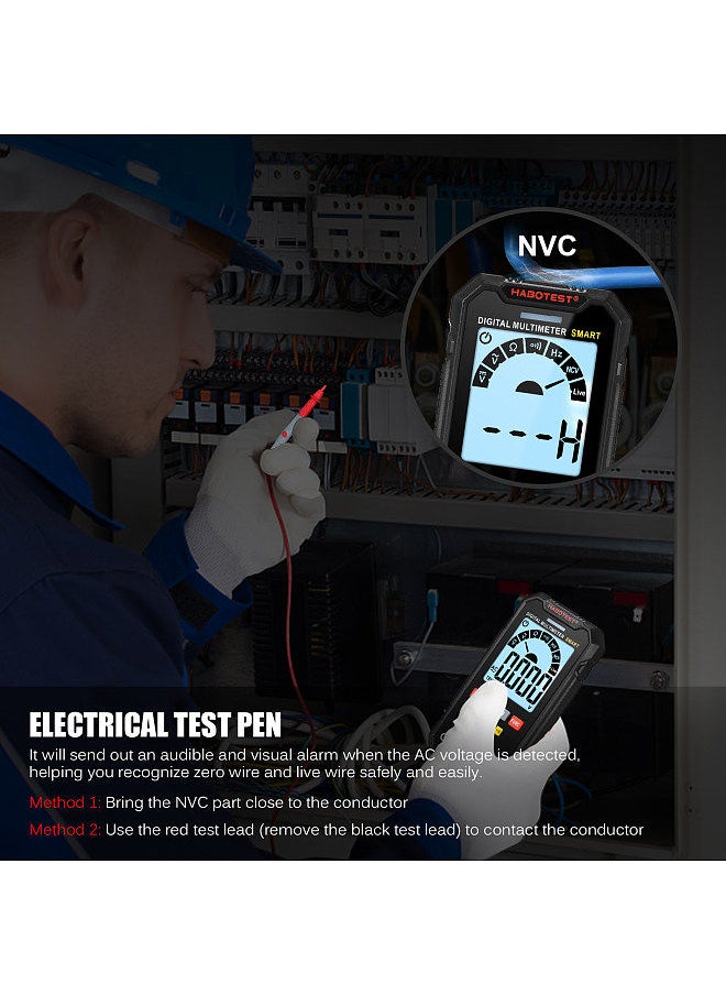 HABOTEST - HT125A Smart Digital Multimeter 4000 Counts True RMS Auto Ranging Voltage Meter - Image 1