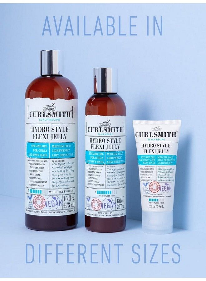 CURLSMITH جل تحديد نباتي Hydro Style Flexijelly للشعر المموج أو المجعد أو المتعرج (2 أونصة سائلة) - Image 4