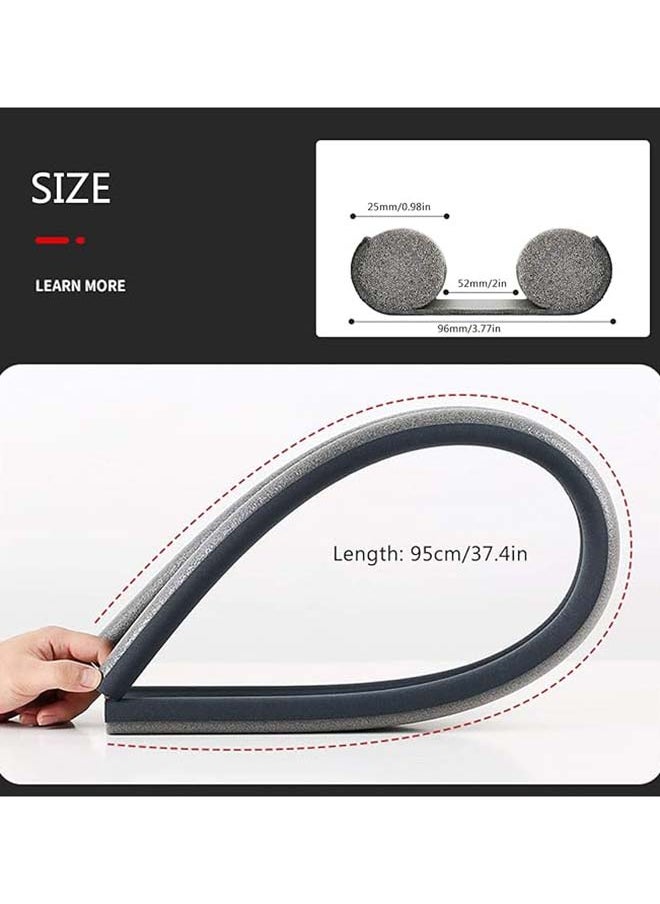 Door Draft Stopper, Sound Proof Weather Stripping Blocker 95cm Insulating Dust Proof Double Sided Adjustable Blocker (Color : Black, Size : 5 pcs)