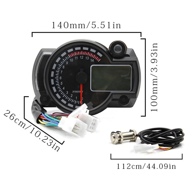 DEMULAX Motorcycle Speedometer Odometer Tachometer - Image 2