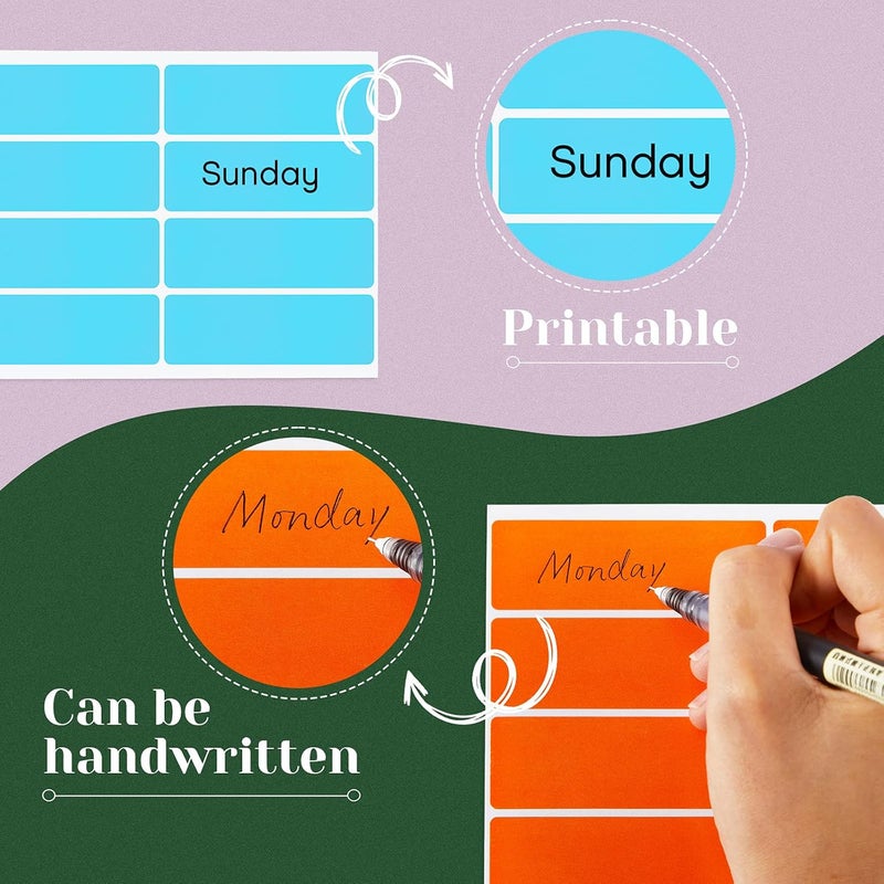 كلاراكو 640 قطعة من ملصقات ترميز الألوان المستطيلة، 3 × 1 بوصة، ملصقات ترميز الألوان، ملصقات لاصقة ملونة مستطيلة الشكل، ملصقات ذاتية اللصق للوازم المكتبية والمدرسية (متعددة الألوان) - Image 3