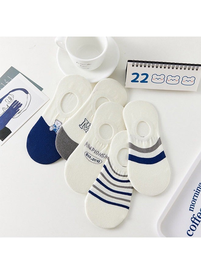 Pack Of 5 Pairs Of Round mouth Low Cut Socks White - Image 2