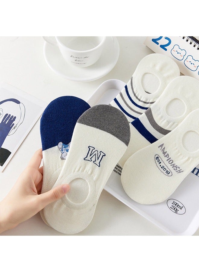 Pack Of 5 Pairs Of Round mouth Low Cut Socks White - Image 4