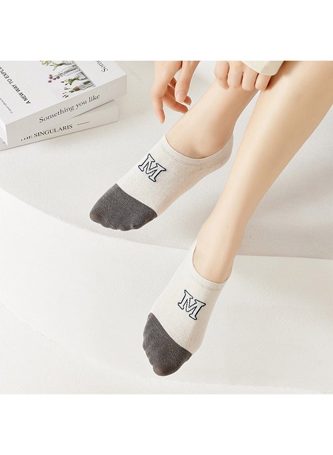 Pack Of 5 Pairs Of Round mouth Low Cut Socks White - Image 5