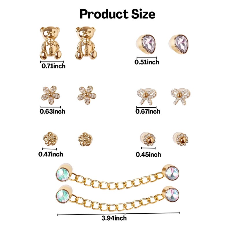 Flavizo 14pcs Bear Shoe Charms with Decorative Chain, Cute Accessories for Women and Girls Sandals, Stylish Buttons for Clog Decoration, Durable Resin and Metal Shoes Clips - Image 2