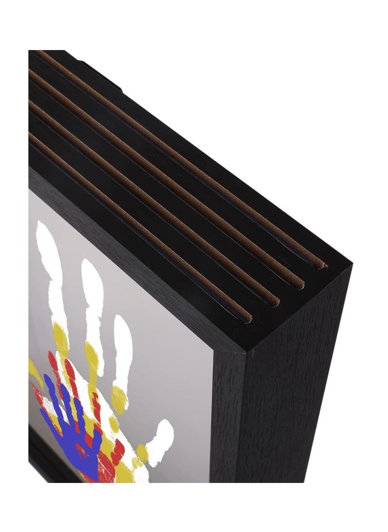 Hihonor Family Handprint Kit, DIY Craft Keepsake Wooden Frame, Endless Gift Set, Non-Toxic Paints, Transparent Sheets (Black) - Image 5