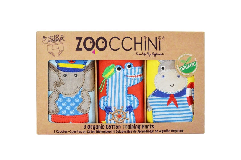 ZOOCCHINI Toddler 3-Pack Potty Training Pants – Soft Organic Cotton Underwear with Absorbent Padding and Fun Designs, Maritime Mates, 2T/3T - Image 5