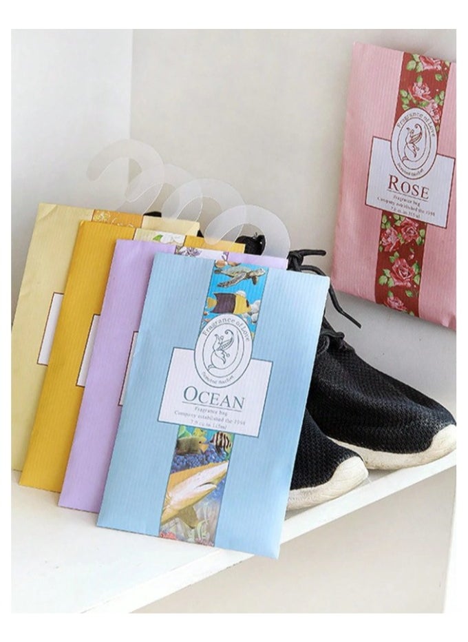 Generic - 5 Scented Sachets with Hanging Hook, Natural Scented Bags, Wardrobe Fresheners for Wardrobe Closet Bathroom Car, Aromatherapy Bag, Lasting Fragrance (Jasmine, Rose, Lavender, Lily, Ocean) - Image 1