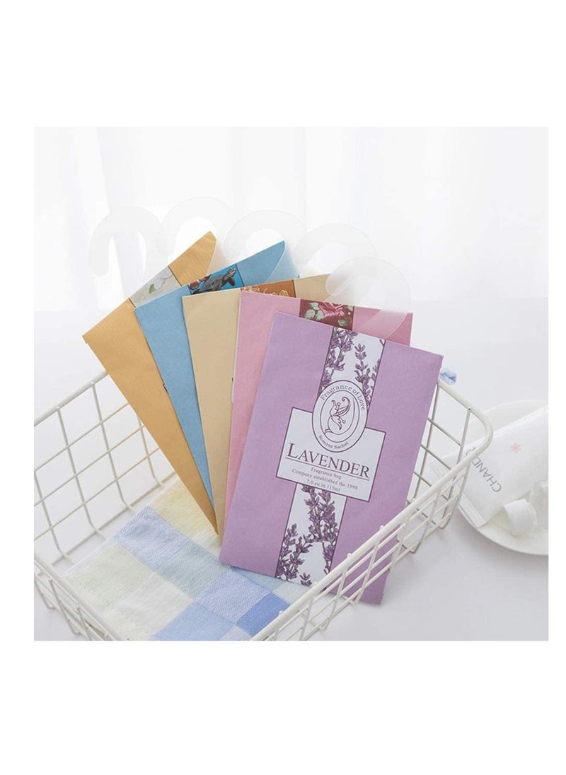 Generic - 5 Scented Sachets with Hanging Hook, Natural Scented Bags, Wardrobe Fresheners for Wardrobe Closet Bathroom Car, Aromatherapy Bag, Lasting Fragrance (Jasmine, Rose, Lavender, Lily, Ocean) - Image 1