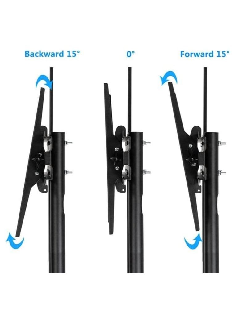 ELTRAZONE DG60B FS Mobile/Rolling TV Cart with Lockable Wheels, Floor TV Stand 32-75 Inch, LED & LCD Screen TV Trolley with Supported Camera Rack & Strong Wheels Holds up to 50 Kg - Image 4