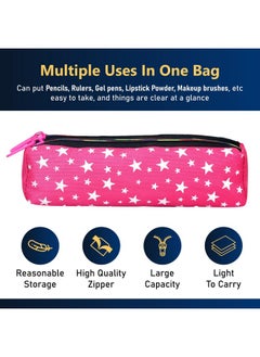 Kuber Industries Kuber Industries Pencil Pouch | Rexine Stationary Pouch | 2 Zipper Pencil Utility Pouch | Pen-Pencil Box for Kids | Star Pencil Pouch | Pack of 2 | Multi, Assorted  - Image 4