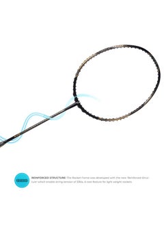 Apacs Apacs Feather Weight 55 (58 Grams, World's lightest) Made in Vietnam | 40T Japanese Graphite Unstrung Badminton Racket with Free Full Cover | G2-4 1/8 inches (Black)  - Image 3