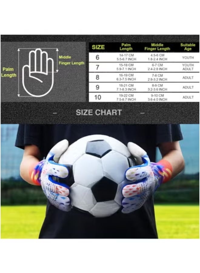 ZNARO 1 Pair Soccer Goalkeeper Gloves, Professional Non-slip Goalie Gloves for Kids Youth, Strong Grip and Protection for Training Match - Image 2