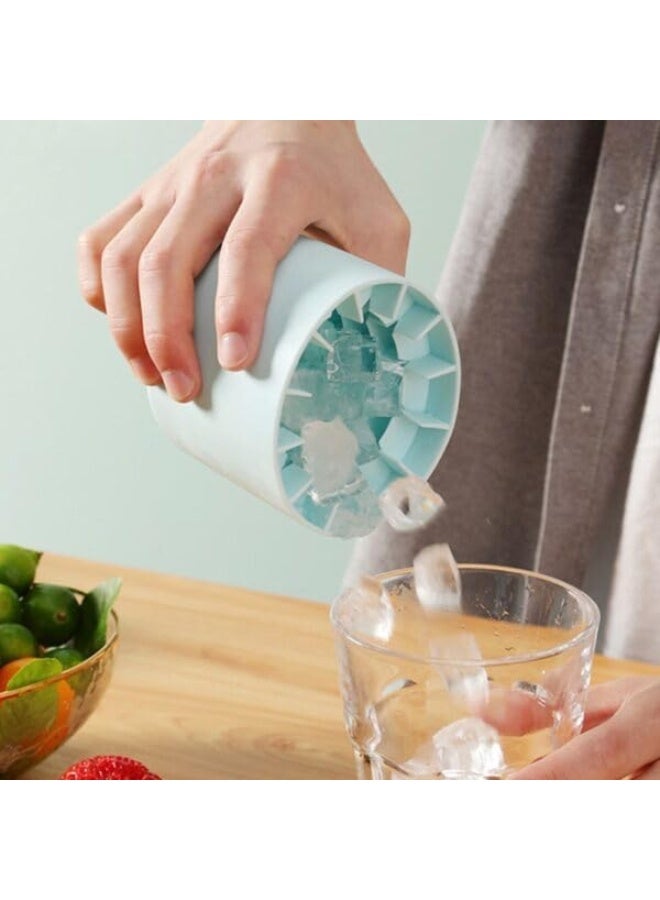 Silicone cylindrical ice cube mold, new 3D ice cube maker, ice grid release, easy-to-release ice cup, multi-colored - Image 1
