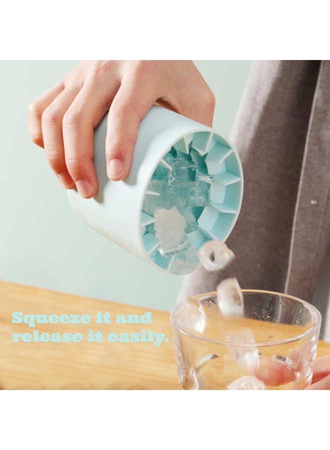 Silicone cylindrical ice cube mold, new 3D ice cube maker, ice grid release, easy-to-release ice cup, multi-colored - Image 2