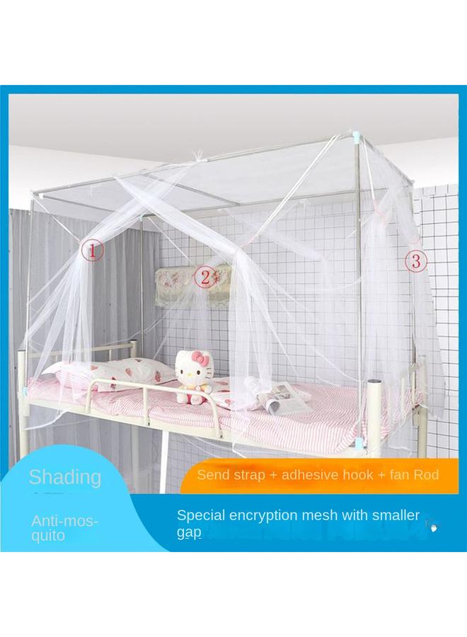 73Hours Mosquito Net Student Dormitory Upper Bed Side Door Zipper 0.9m Female Single Bed Dormitory Upper And Lower Bed Bracket Rod New Product - Image 4