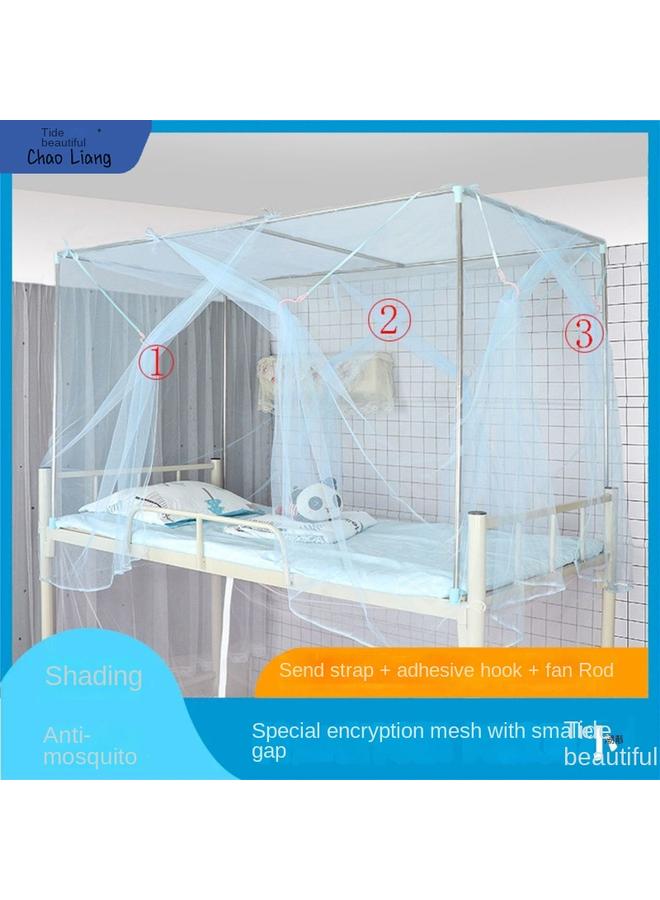 73Hours Mosquito Net Student Dormitory Upper Bed Side Door Zipper 0.9m Female Single Bed Dormitory Upper And Lower Bed Bracket Rod New Product - Image 3