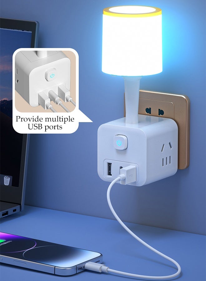 DUNISO Night Light with USB Ports, Plug into Wall Night Light with Brightness Adjustable,Suitable for Bedroom, Bathroom, Hallway - Image 5
