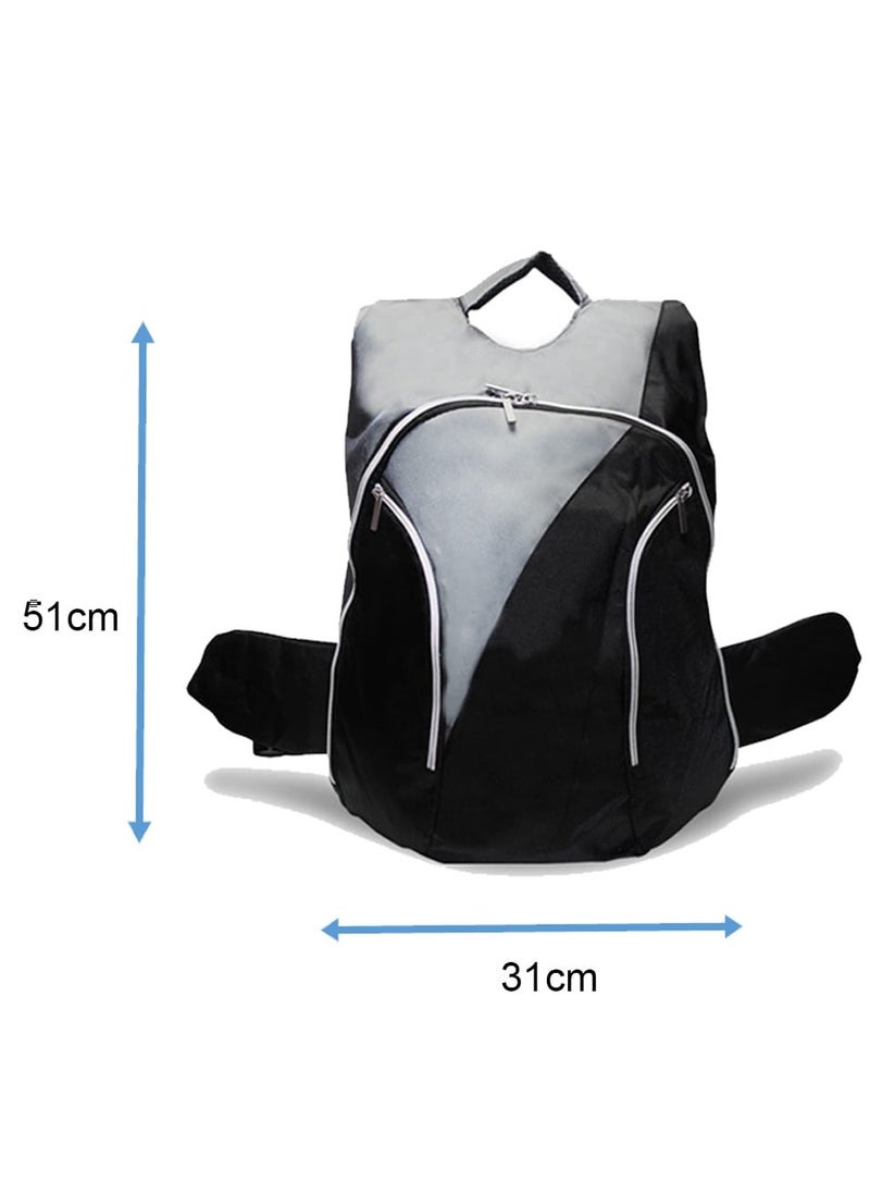 Vitacelli - Travel Laptop Backpack, Business Anti Theft Durable Laptop Bag, Water Resistant Large Computer Backpack for Men Women Adult College School BLACK AND GREY - Image 1