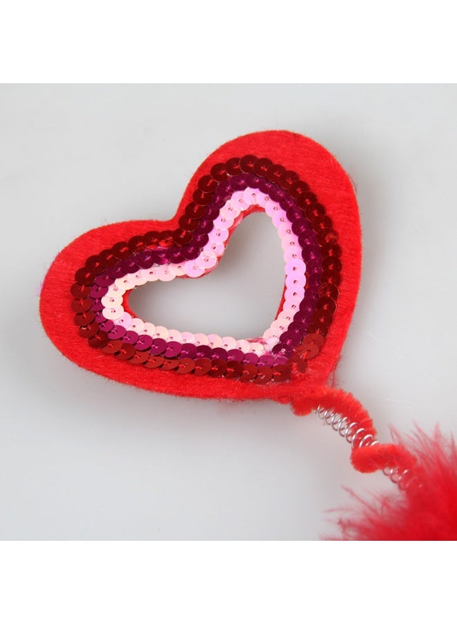 Red Love Heart Shape Headband for Valentine's Day Cat Dog Costume Holiday Wedding Anniversary Pet Headwear - Image 3