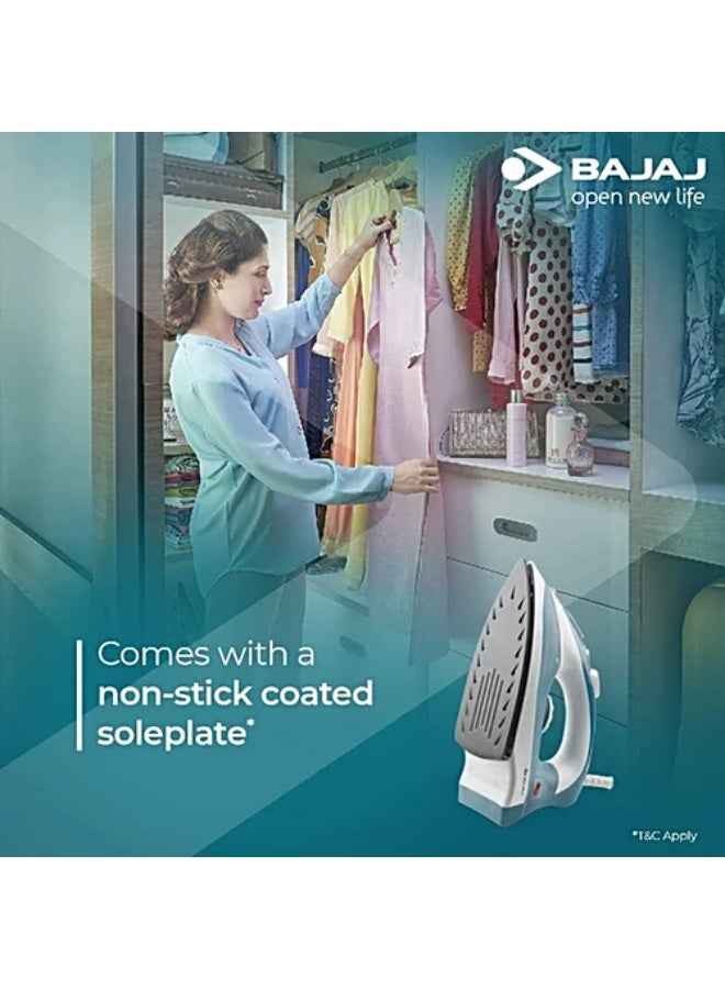 Bajaj Mx-3 Iron With Steam Burst 150 ml 1250 W 440508 Blue/White - Image 3