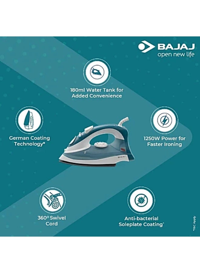 Bajaj Mx-3 Iron With Steam Burst 150 ml 1250 W 440508 Blue/White - Image 4