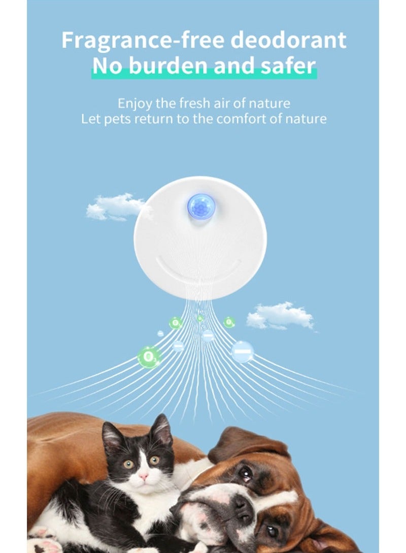 Smart pet odor deodorizer, cat litter box deodorizer, negative ion + ozone air freshener, automatic on/off, rechargeable dust-free cat litter wizard, suitable for cat litter boxes, bathroom closets - Image 1