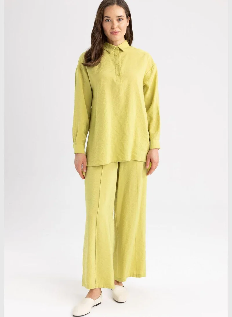 ديفاكتو Woman Palazzo Woven Trousers