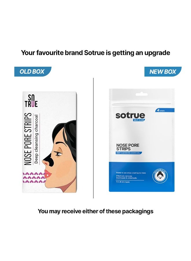 So True Sotrue Charcoal Nose Pore Deep Cleansing Strips | For Blackheads and Whiteheads Removal | Aloe vera Extract, Activated Charcoal | set of 4 Nose Strips - Image 2