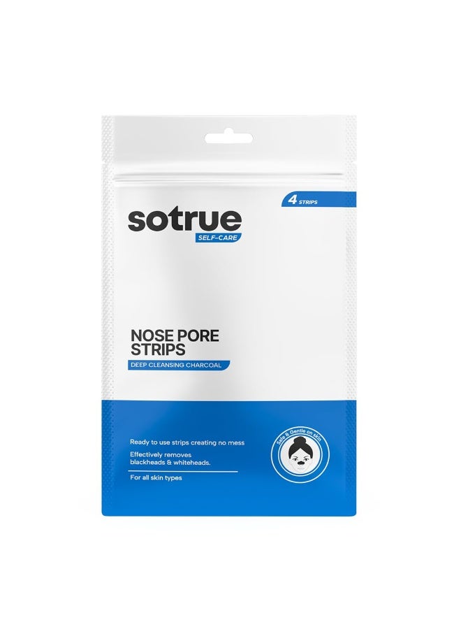 So True Sotrue Charcoal Nose Pore Deep Cleansing Strips | For Blackheads and Whiteheads Removal | Aloe vera Extract, Activated Charcoal | set of 4 Nose Strips - Image 1