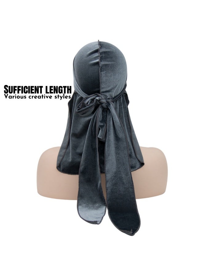 نوفولان مجموعة من 3 قطع من أغطية الرأس الحريرية الناعمة للرجال والنساء، لفافة 360 درجة لتصفيفات الشعر المتموجة، تتضمن ذيلًا طويلًا وأشرطة، باللونين الأسود والأبيض والأخضر، مثالية لحماية الشعر والحصول على مظهر عصري، مقاس واحد - Image 5