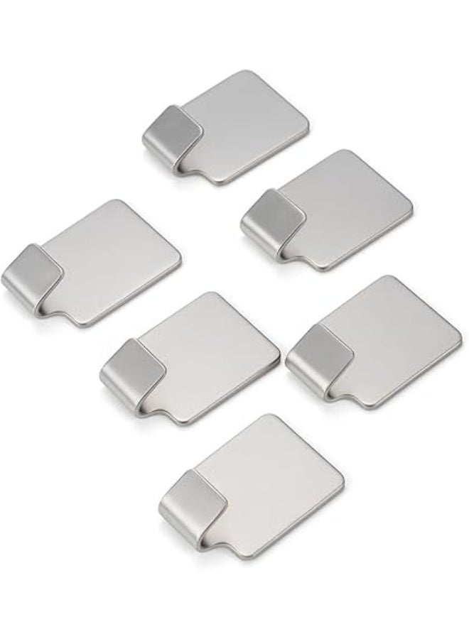 سبيس شوب طقم خطاطيف لاصقة من الفولاذ شديد التحمل 6 قطع مقاومة للصدأ للاستخدام على الحائط في الحمام والمطبخ والمكتب تتحمل حمولة تصل إلى 0.5 كجم تصميم مربع الشكل ذاتي اللصق بدون حفر حجم صغير - Image 4