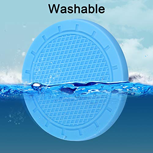 Wisdompro Car Coasters, Wisdompro 4 Pack PVC Car Cup Holder Insert Coaster - Anti Slip Universal Vehicle Interior Accessories Cup Mats for Women(2.75" Diameter, Light Blue) - Image 5