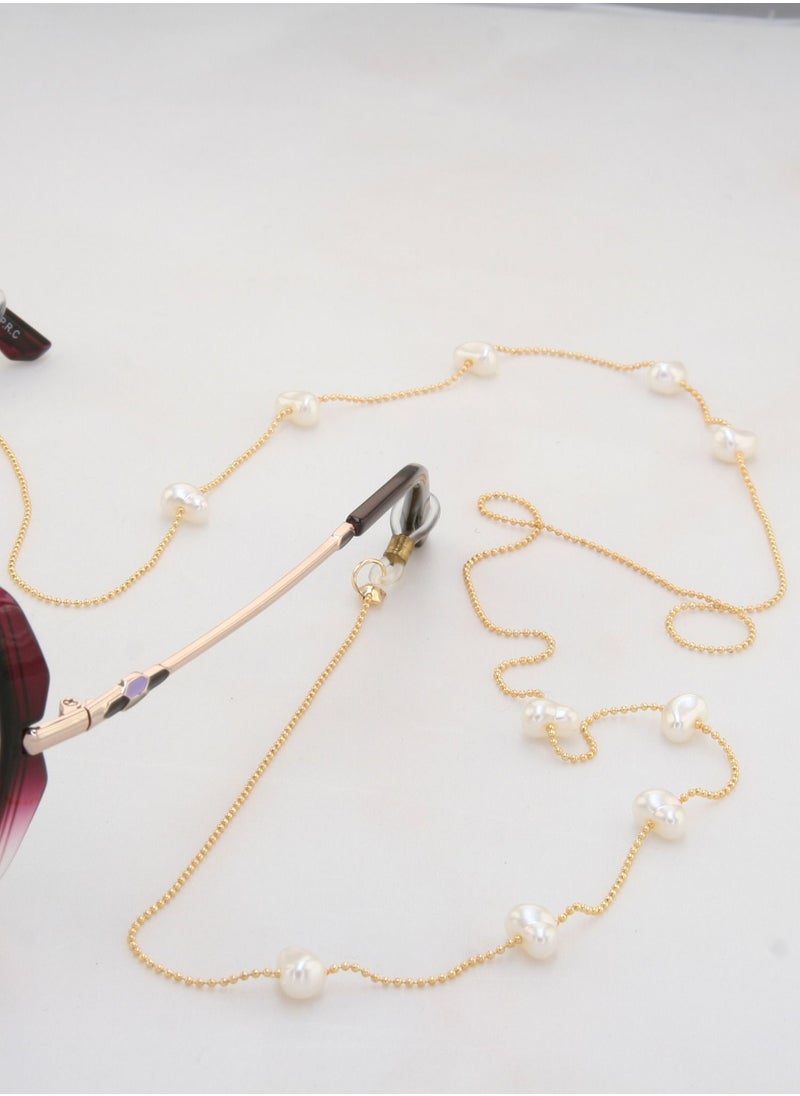 Eyeglass Chain with Pearls in The Shape of a Heart