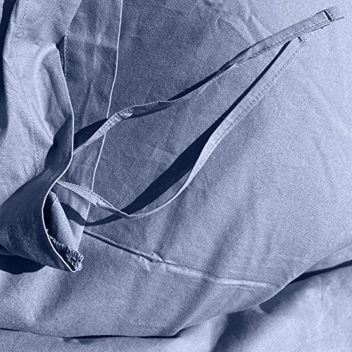 SleepyCat Duvet Cover, 100% Cotton 200TC Percale Combed Yarn, with Corner Ties & Coconut Button Closure, Oeko-TEX & AZO Free, (Single Size, 90x60 inches) Twilight Blue - Image 4