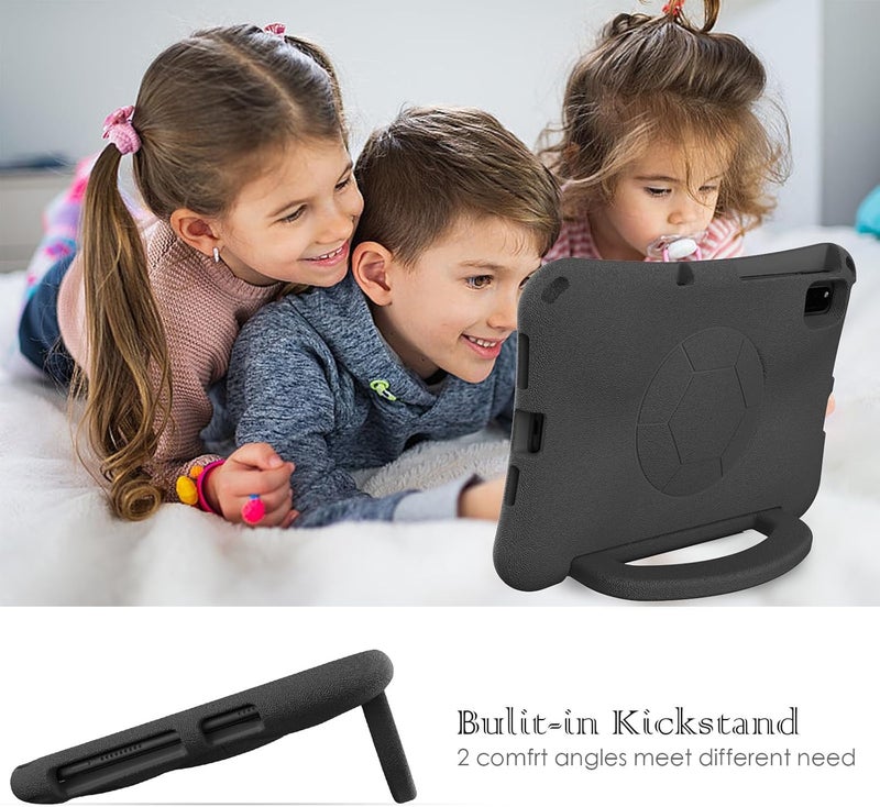 Kids Case for Samsung Galaxy Tab A7 10.4" T509 (2022), Lightweight EVA Kid Friendly Shockproof Protective Cover with Handle Stand + Shoulder Strap(Black) - Image 5