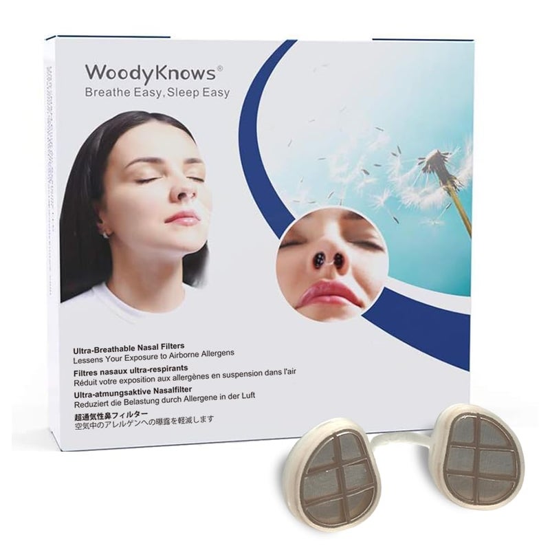 WoodyKnows Ultra-Breathable Nasal Filters, Seasonal and dust Allergies aid (Trial, Narrow, S/M/L/XL) - Image 1
