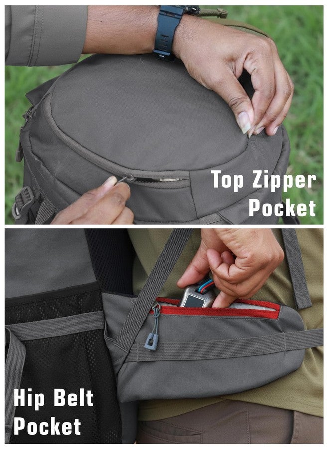 تراوك حقيبة سفر تراوك فيوجن إكس سعة 50 لترًا بإطار داخلي من الألياف، مفتوحة من الأمام والأعلى، مناسبة للمشي والتخييم والرحلات، حقيبة ظهر للرجال والنساء مزودة بغطاء للمطر وجيب للأحذية، رمادي SHK018 - Image 3