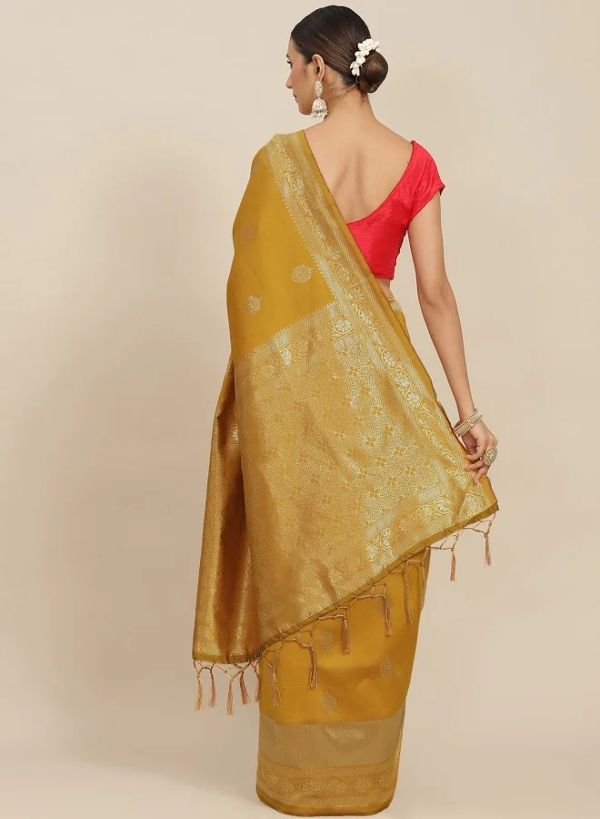 ISHIN Ethnic Motifs Zari Banarasi Saree