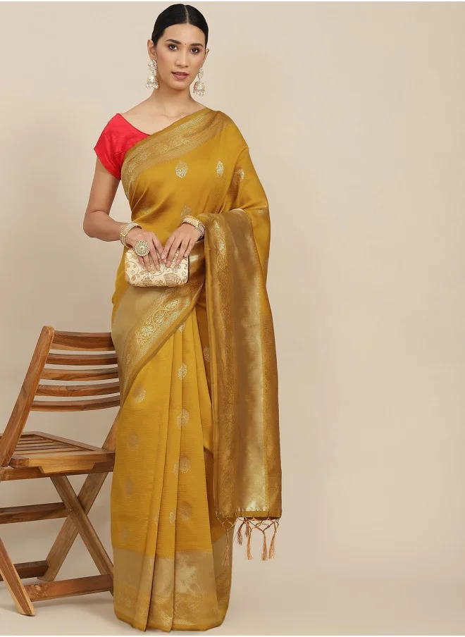 ISHIN Ethnic Motifs Zari Banarasi Saree