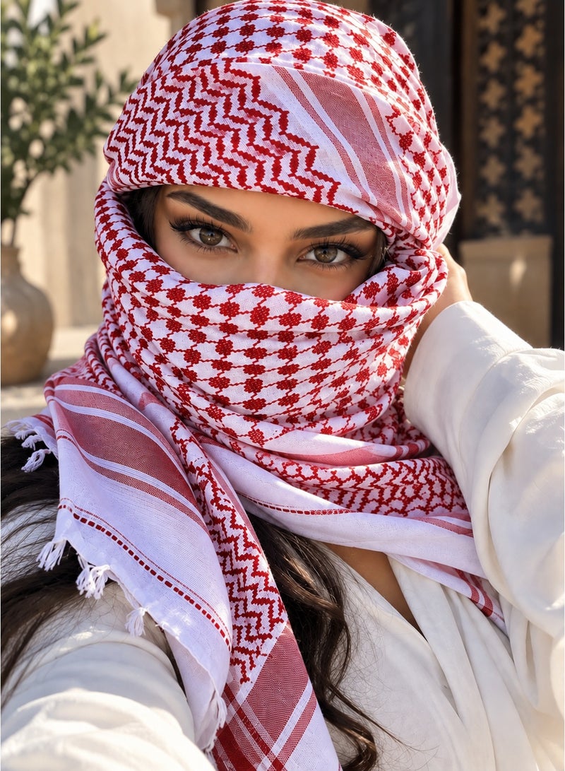 شماغ أو كوفية بنمط عربي - وشاح صحراوي للرجال (يُستخدم لتغطية الرقبة والوجه والرأس) - Image 1