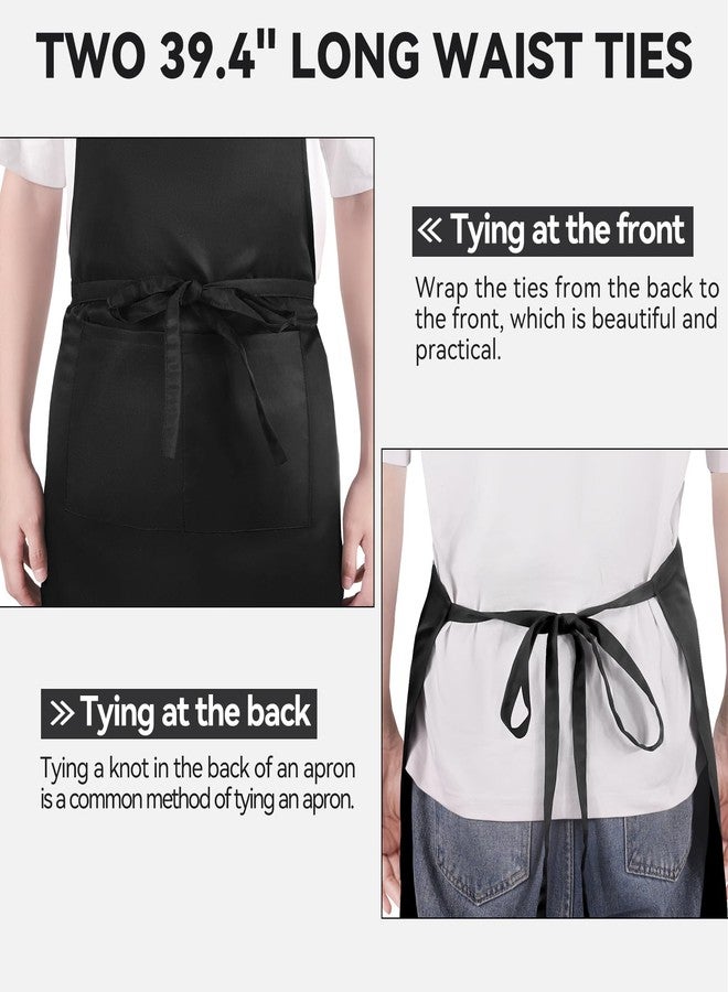 NLUS Chef Aprons for Men Women Kitchen Cooking Aprons for Women with 2 Pockets, Adjustable Bib Aprons, Water & Oil Resistant - 1 PACK, Black - Image 4