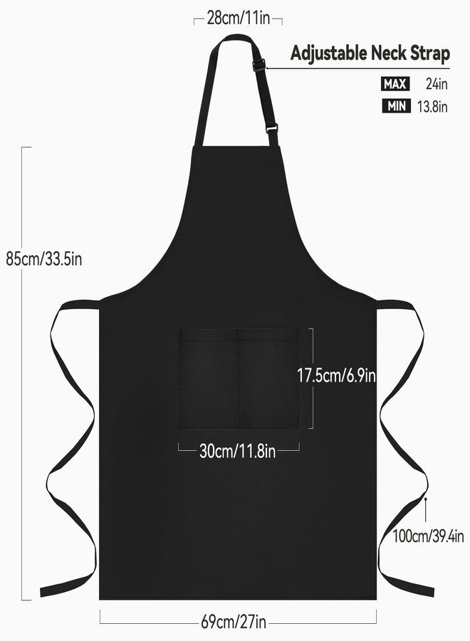 NLUS Chef Aprons for Men Women Kitchen Cooking Aprons for Women with 2 Pockets, Adjustable Bib Aprons, Water & Oil Resistant - 1 PACK, Black - Image 3