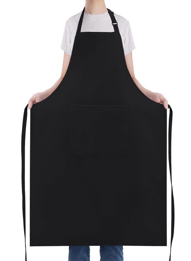 NLUS Chef Aprons for Men Women Kitchen Cooking Aprons for Women with 2 Pockets, Adjustable Bib Aprons, Water & Oil Resistant - 1 PACK, Black - Image 1