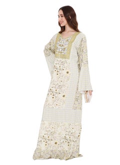 HANA & SARA UNIQUE COLOURFULL THRAED EMBROIDERY WITH PRINTED ARABIC KAFTAN JALABIYA DRESS  - Image 5