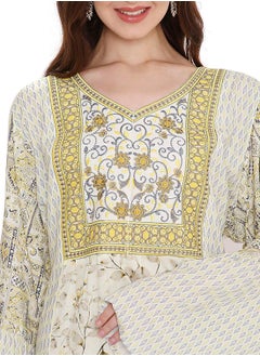 HANA & SARA UNIQUE COLOURFULL THRAED EMBROIDERY WITH PRINTED ARABIC KAFTAN JALABIYA DRESS  - Image 3