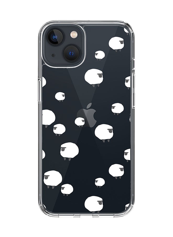 Classic Clear Case for Apple iPhone 14 Plus Case Hybrid Soft Cover Flexible Edges Anti Drop TPU PC Gel Thin Transparent Cover - Counting Sheep